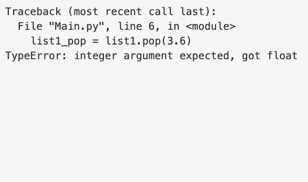 インデックスが少数である場合にpop()でList(リスト)から対象の要素を削除した結果